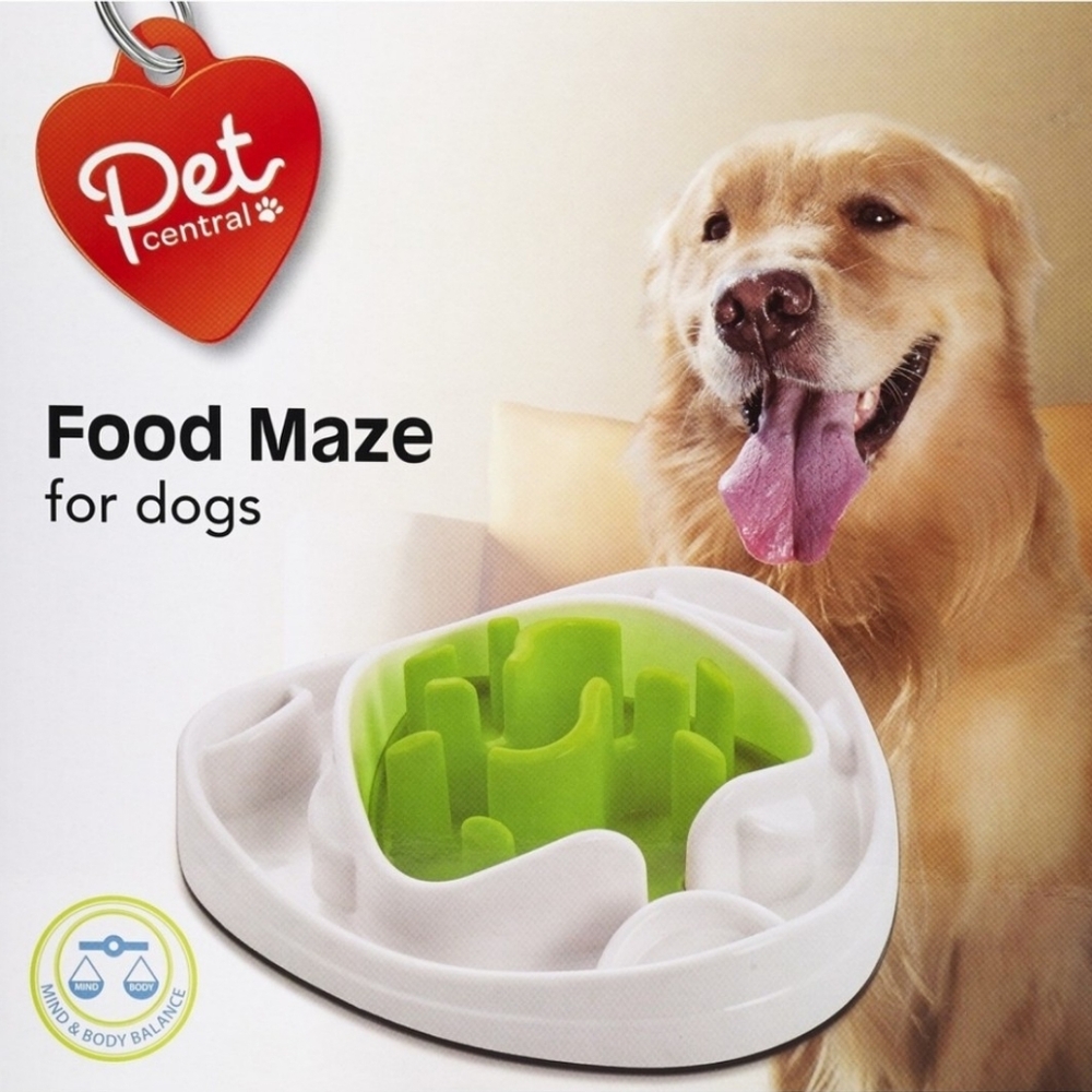 Pet Central Food Maze Pet Slow Feeder 2 Interchangeable Mazes Green/White